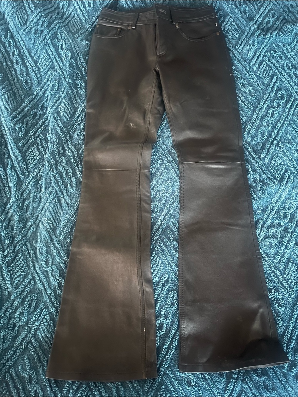 Charlotte Russe Black Leather Flare Pants